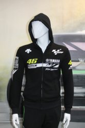Толстовка "YAMAHA 46" черная с капюшоном на замке, размер М