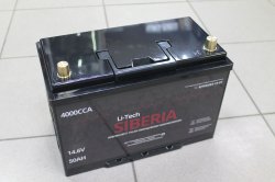 Аккумулятор Li-Tech Siberia 50Ач,4000CCA 14,6V (обрат. поляр. евро клеммы)(305х172х200мм)