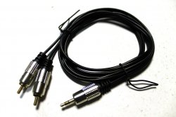 Кабель mini-jack 3.5mm - 2 RCA Stereo Gold (REXANT) 1.5 м