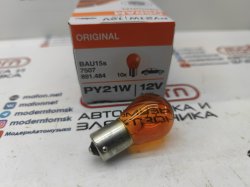 Лампа накаливания P21W(1156) BAU15s Янтарный 12V 21W Osram