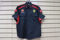 Рубашка черная с красной вставкой "FERRARI", размер XXL