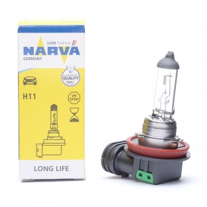 Лампа накаливания H11 4300K 55W 12V Narva Long Life, долговечная (48078)