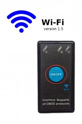 Сканер OBD-2 ELM-327 (WiFi) v1.5 mini черный с кнопкой