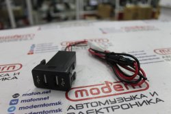 USB-зарядка(2-USB обычная)в штатную заглушку для Toyota old/Vigo