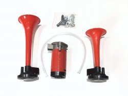 Сигнал звуковой TEACH HORN  2 дудки (красный) + мотор