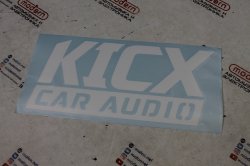 Наклейка Kicx Car Audio (35 х 15 см) белая