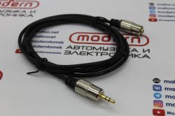 AUX-удлинитель Rexant (mini-jack 3.5mm) длина 1,5 метра метал. штекер (Gold)
