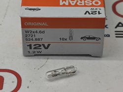 Лампа накаливания T5 W2x4,6d обычная 12V 2W Osram