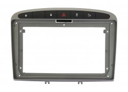 9" Переходная рамка для Peugeot 408 2012 - 2017 (серая) (Wide Media)