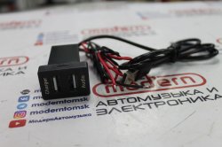 USB-зарядка (2 USB-гнезда зарядка+аудио) в штатную заглушку для TOYOTA-A