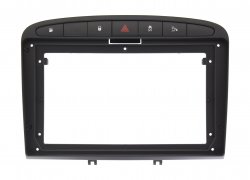 9" Переходная рамка для Peugeot 408 2012 - 2017 (черная) (Wide Media)