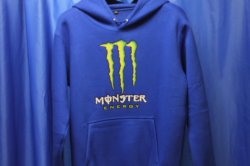 Толстовка "MONSTER" синяя без замка с капюшоном, размер XL