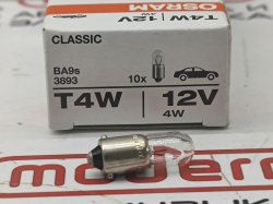 Лампа накаливания T4W BA9S обычная 12V 4W Osram